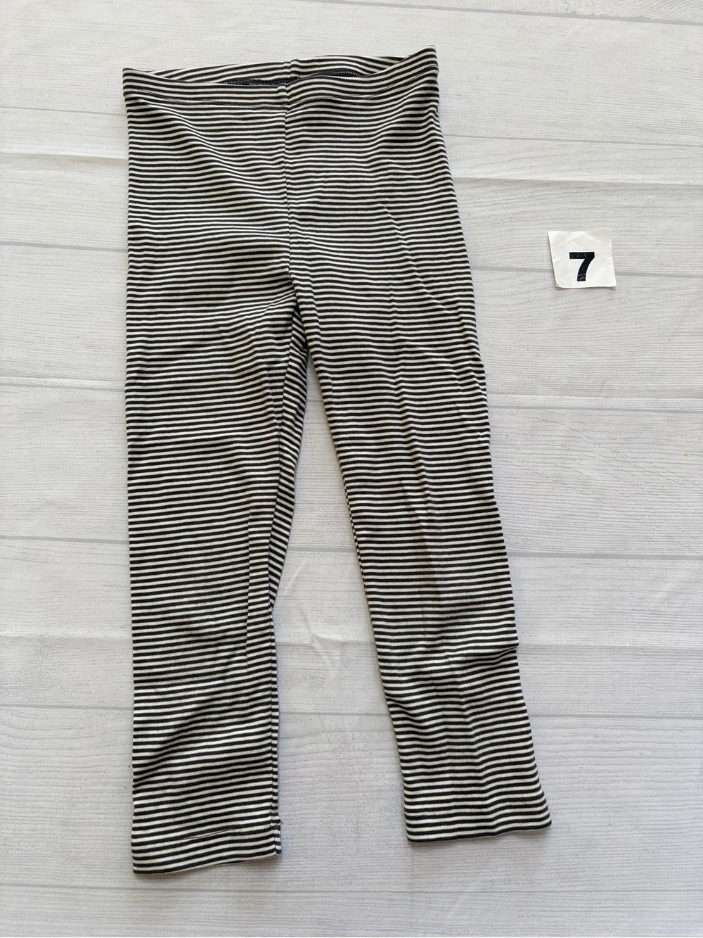 Tea Collection charcoal & White Striped Kids Leggings